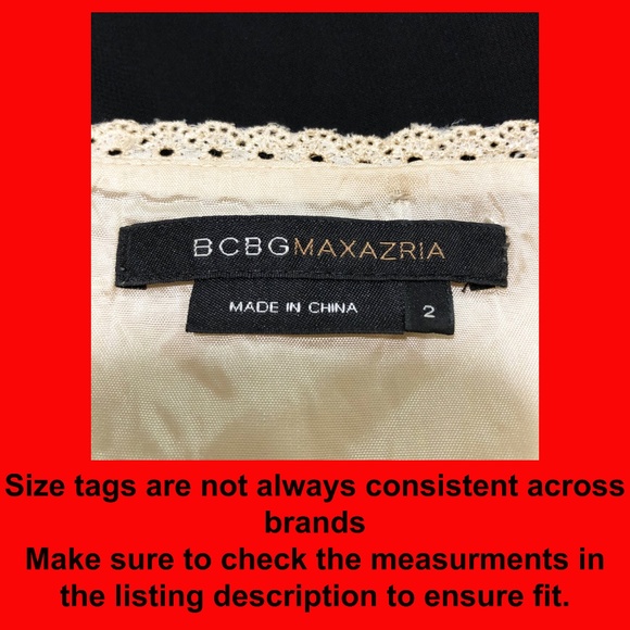 BCBG black and cream A line dress - Picture 6 of 8